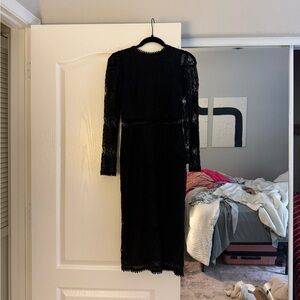 Black Lace Long Sleeve Dress